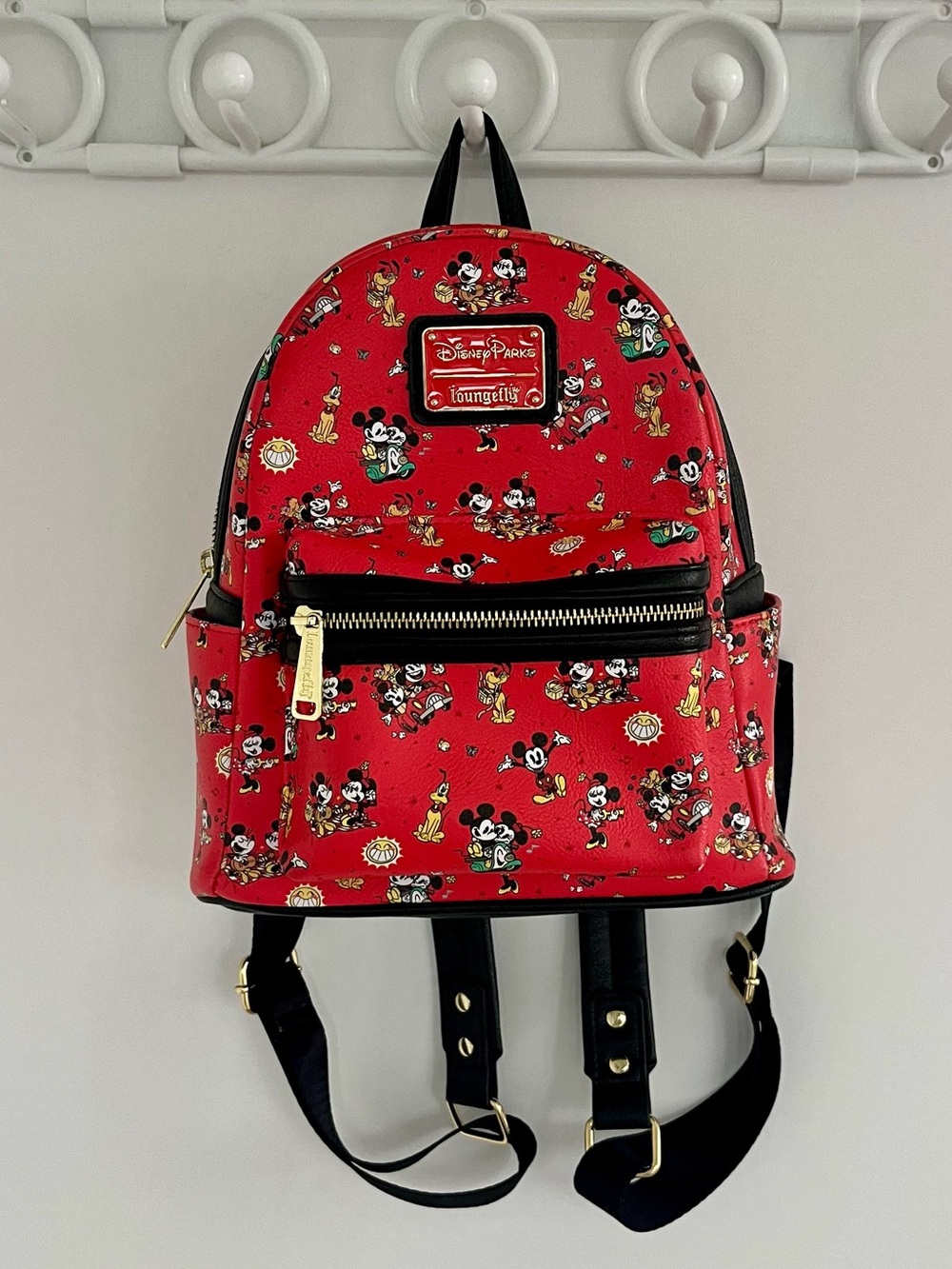 Loungefly Mickey, Minnie and Pluto Mini Backpack - Picture 6 of 12